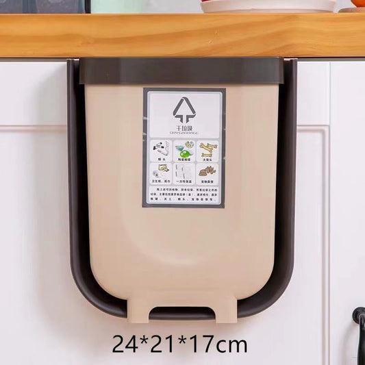 Foldable Wall-Mounted Trash Can for Space Saving